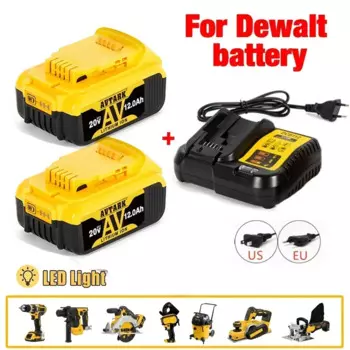 Для аккумулятора Dewalt 20 В 12,0 Ач для DCB200 Батарея MAX литиевая DCB184 DCB206 DCB182 DCB180 DCB181 DCB182 DCB201 DCB206