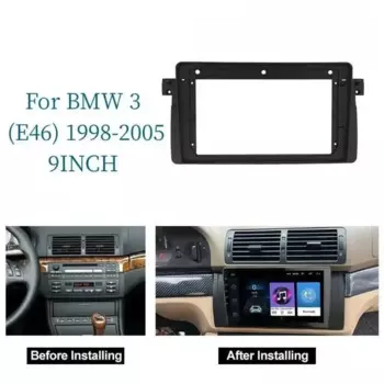 Для BMW E46 1999-2005 9-дюймовый автомобильный аудио радиоприемник с большим экраном 2DIN Fascia Frame Adapter CD/DVD Player Dash Fitting Panel Frame Kit