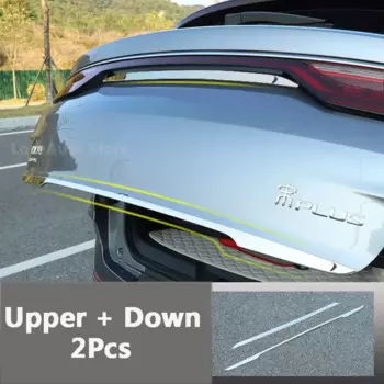Для BYD SONG Plus EV DMI 2022 2023 Автомобильная задняя дверь Верхняя Нижняя крышка молдинговая отделка аксессуары из нержавеющей стали крышка