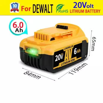 Для DeWalt DCB200 20 В 18 В максимум 12,0 Ач аккумуляторная батарея для электроинструмента литиевая батарея DCF887 CB205 DCB204 20 В 6000 мАч 8000 мАч