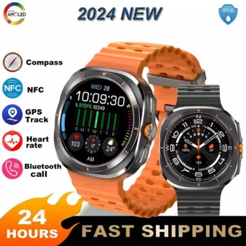 Для Galaxy Watch 7, Ultra NFC GPS-трекер, умные часы для мужчин Amoled Always, часы с температурой тела, BT Talk, умные часы