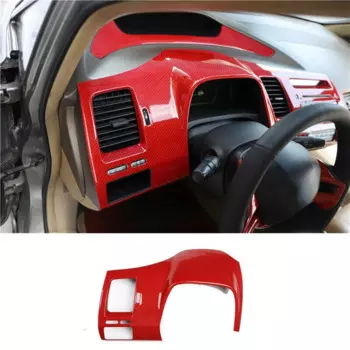 Для Honda 8th Civic 2004-2009 красная накладка на панель приборов из углеродного волокна