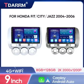Для Honda Fit Jazz 2006/City 2003 2004 2005 2006 2007 автомобильный радиоприемник мультимедийный плеер Carplay стерео авто GPS-навигация