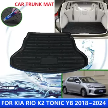 Для Kia Rio K2 Tonic YB 2018 ~ 2024 2019 2021 2022 Защитная накладка на задний багажник автомобиля, водонепроницаемый коврик, противообрастающий коврик, аксессуары
