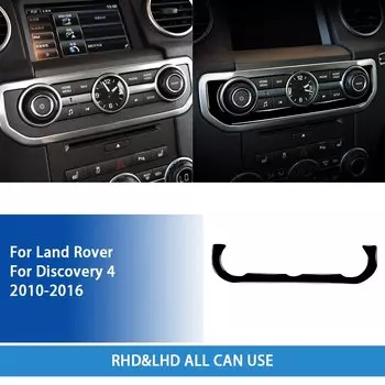 Для Land Rover Discovery 4 2010-2016, автомобильные аксессуары, интерьерные часы, панель переменного тока, рамка, накладка, наклейка, модификация, фортепиано, черный