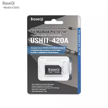 Для Macbook pro14 дюймов 16 дюймов M1/M2/M3 2024/23/22/21 Baseqi MicroSD адаптер алюминиевая карта памяти MiniDrive увеличение памяти 420AS