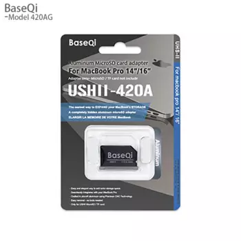 Для Macbook pro14 дюймов 16 дюймов M1/M2/M3 2024/23/22/21 Baseqi MicroSD адаптер алюминиевая карта памяти MiniDrive увеличение памяти 420AG