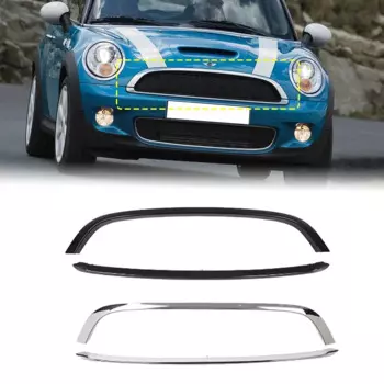 Для Mini Cooper R55 R56 R57 2007-2015 решетка для переднего бампера с сотовой сеткой внешние отделочные полосы ABS 51132751040 51112751624