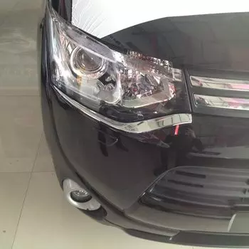 Для Mitsubishi Outlander 2013 2014 2015 хромированная лента для бровей фар Модифицированная декоративная крышка отделка Аксессуары Стайлинг