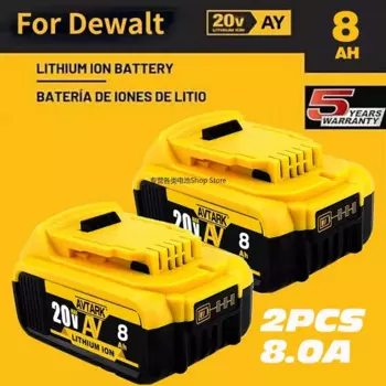 Для шуруповерта Dewalt 20 в 8000 мАч/Ач, литий-ионный аккумулятор DCB200 DCB612 DCB609 DCB205 DCB200 DCB182 для инструментов Dewalt 20 в
