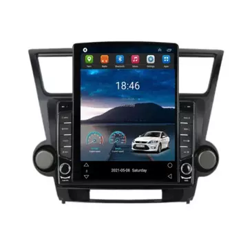 Для Tesla Style 2Din Android13 Автомобильный радиоприемник для TOYOTA Highlander 2009-2014 Мультимедийный видеоплеер GPS Стерео Carplay DSP RDS Cam
