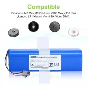 Для XiaoMi Lydsto R1 Viomi S9 Roidmi Eve Plus литий-ионная аккумуляторная батарея для робота-пылесоса R1 аккумулятор 12800 мАч