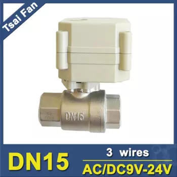 DN15 AC/DC9-24V 3-проводной шаровой кран с электроприводом TF15-S2-C 2-ходовой автоматизированный клапан из нержавеющей стали BSP/NPT 1/2 дюйма для пивоваренной машины