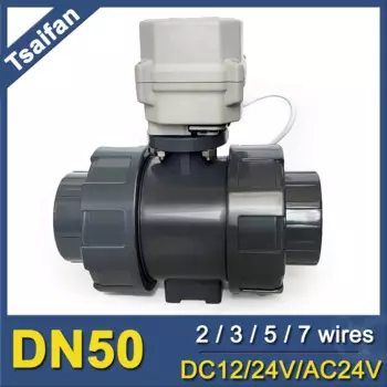 Электрический шаровой кран DN50 UPVC Tsai Fan
