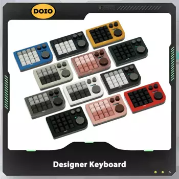 DOIO KB16B-02 механическая клавиатура с тремя ручками, Двухрежимная дизайнерская беспроводная клавиатура RGB QMK с индивидуальной клавиатурой для офиса