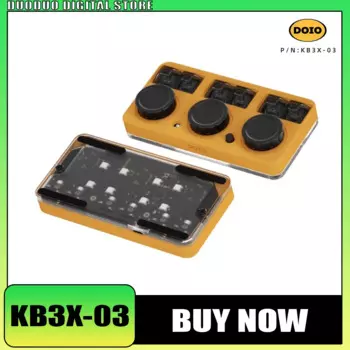 Doio Kb3x-03 механическая клавиатура Ps Pr из алюминиевого сплава с тремя ручками, индивидуальная Проводная программируемая мини-клавиатура для офиса