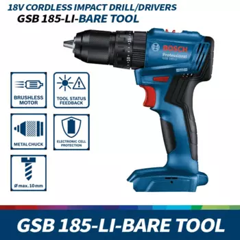Дрель ударная BOSCH GSB 185-LI аккумуляторная, 18 в