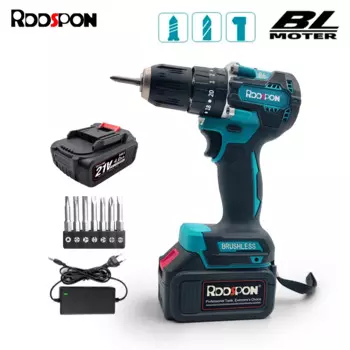 Дрель ударная RDDSPON аккумуляторная, 21 в, 10 мм, 18 в