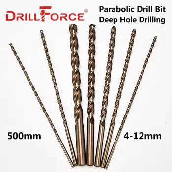 DRILLFORCE Спиральные сверла кобальтовые 4-12 мм х 500 мм