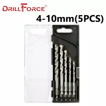 DRILLFORCE Сверла по бетону 4/5/6/8/10 мм