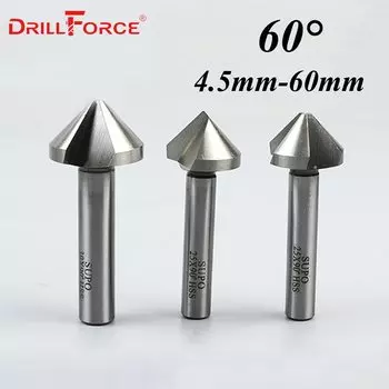 DRILLFORCE Зенкер HSS 60 градусов 4.5-60 мм