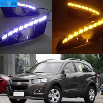 DRL для CHEVROLET CAPTIVA 2011 - 2016 реле поворота автомобильный Стайлинг 12 В светодиодсветодиодный дневные ходовые огни с отверстием для противотуманной фары
