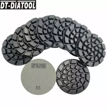 DT-DIATOOL Алмазные полировальные подушечки для бетона, шлифовальный диск, подушечки для восстановления пола для бетона, цемента, терраццо, набор шлифовальных дисков 100 мм