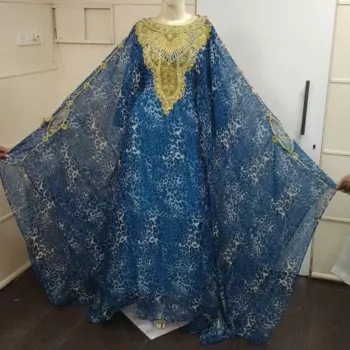 Дубай Кафтан Марокканская абайя платье макси очень красивое длинное платье с круглым вырезом