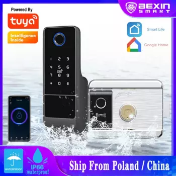 Дверной смарт-замок Tuya IP66, водонепроницаемый уличный смарт-замок со сканером отпечатков пальцев, с цифровым паролем, для дома и гостиницы