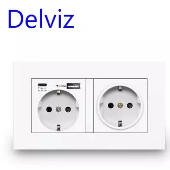 Двойная USB-розетка Delviz белая