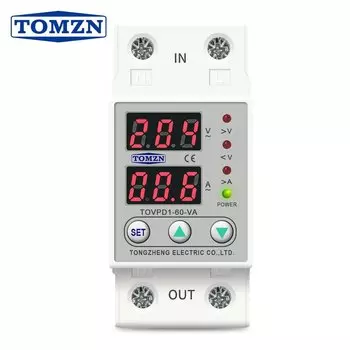 Реле защиты от перенапряжения и тока TOMZN TOVPD1-63-VA