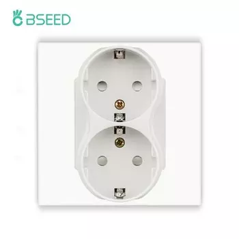 Двойные розетки BSEED EU белые/черные