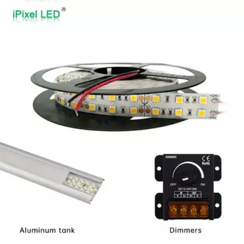 Двухрядная Светодиодная лента SMD5050 с 120 светодиодами/м, одноцветная, 24 В постоянного тока