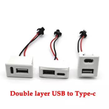 Двухслойная розетка с двумя USB-портами и разъемом типа c