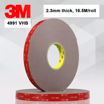 Двухсторонняя клейкая лента 3M VHB 4991, монтажная лента из акриловой пены серого цвета, толщина 2,3 мм, ширина 8/10/15 мм, длина 16,5 м
