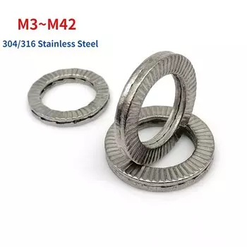 Двухуровневые самоблокирующие шайбы M3-M42 из нержавеющей стали
