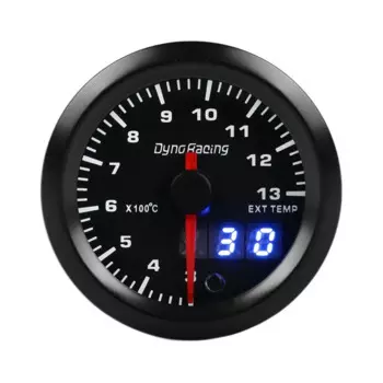 Dyno Racing 7-цветный пирометр, комплект измерения температуры выхлопных газов, указатель EGT от 300 до 1300 градусов Цельсия и светодиодные цифровые считыватели 52 мм