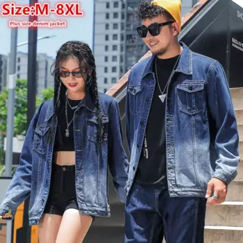 Джинсовая куртка для влюбленных, мужская модель, размеры 8XL 7XL 6XL, мотоциклетное крутое демисезонное пальто для мальчиков, свободные модные джинсовые пальто, одежда большого размера 5XL