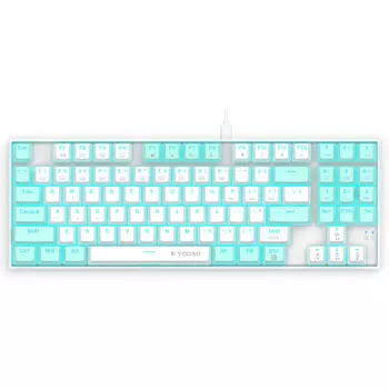 E-YOOSO Механическая игровая клавиатура, проводная компактная 89 клавиш со светодиодной подсветкой, со съемным кабелем, для ноутбуков Windows/Mac/компьютеров