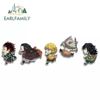 EARLFAMILY, 13 см x 3,8 см, аниме, беговые автомобильные наклейки Chibi, внешние окна, индивидуальные смешные аксессуары для автомобиля