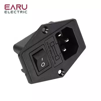 EARUELECTRIC 3-контактная розетка 10А 250В с предохранителем
