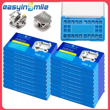 Easyinsmile 20 упаковок Стоматологические Ортодонтические Скобы материал пассивные самолигирующие скобы MBT/Roth скобы 022 345 крючки