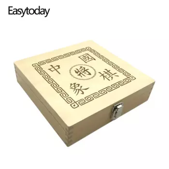 Easytoday китайские шахматные игры набор твердых деревянных шахматных частей Синтетическая кожа Шахматная ткань цельная деревянная шахматная коробка подарок
