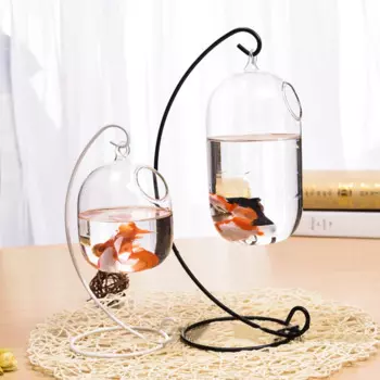 Ecosphere Золотая рыбка, шар, подвесная миска для аквариума, ваза для цветов, растений, настольная миска для маленьких товаров для домашних животных, аксессуары