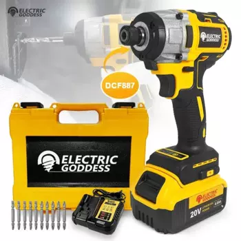 EGOD DCF887 Аккумуляторная ударная отвертка Бесщеточный двигатель Электрическая дрель 1/4 дюйма Электроинструменты с высоким крутящим моментом 205 Нм подходят для аккумулятора DEWALT 20 В