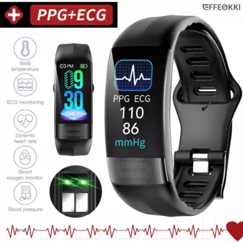 EKG PPG Spo2 смарт-браслет часы медицинское здоровье ECC фитнес-трекер для двойных женщин калорий плазменное давление Смарт-часы