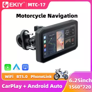 EKIY 6,25 "беспроводной CarPlay Moto Android Auto портативный цифровой мотоцикл приборная панель GPS-навигация экран монитор TPMS