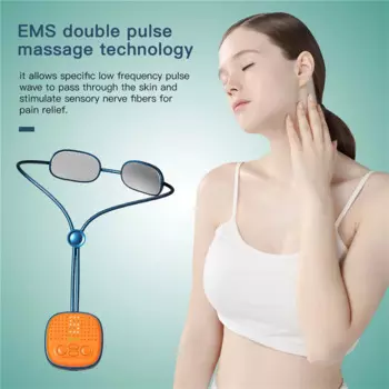 EMS Pulse Мини-массажер для шеи Триггерная точка Глубокие ткани Горячий компресс Ожерелье для облегчения боли в плечах Шейная терапия Домашний офис
