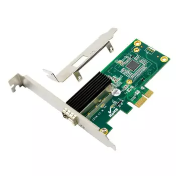 EP9660 Гигабитная сетевая карта PCIe со слотом, однопортовый оптический модуль Rj45, чип WGI210AS с низкой задержкой для
