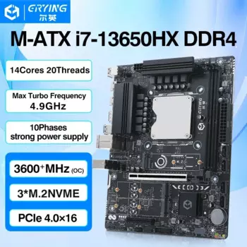 ERYING DIY игровая материнская плата компьютера со встроенным процессором и комплектом интерфейса i7 13650HX 14C20T DDR4 RAM память настольный компьютер placa mae